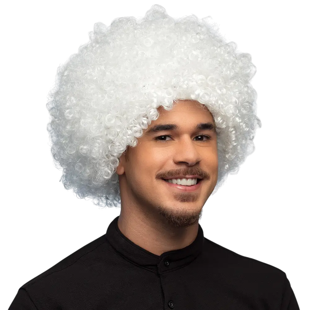Witte Disco Pruik - Party 70 vermomming accessoire