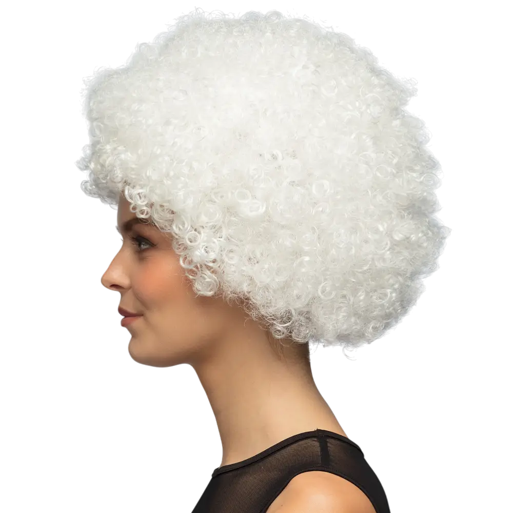 Witte Disco Pruik - Party 70 vermomming accessoire