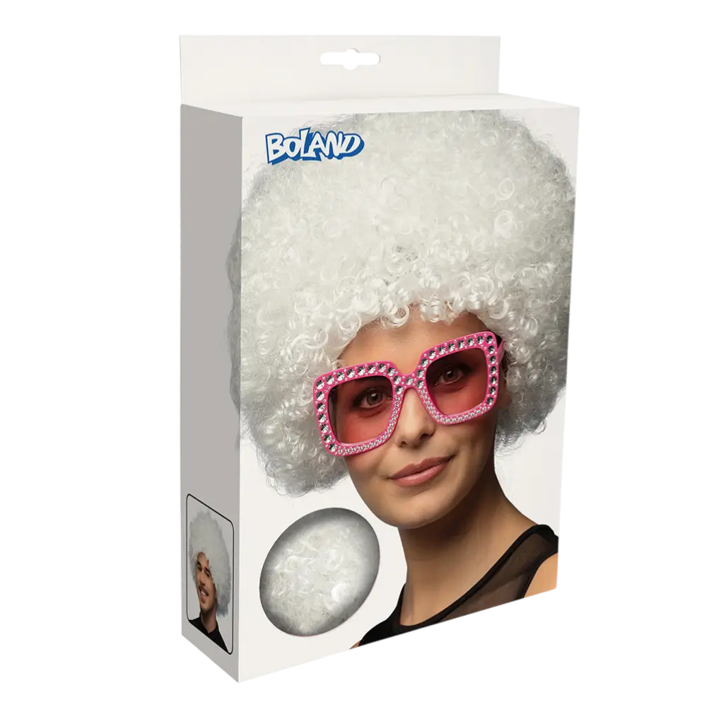 Witte Disco Pruik - Party 70 vermomming accessoire