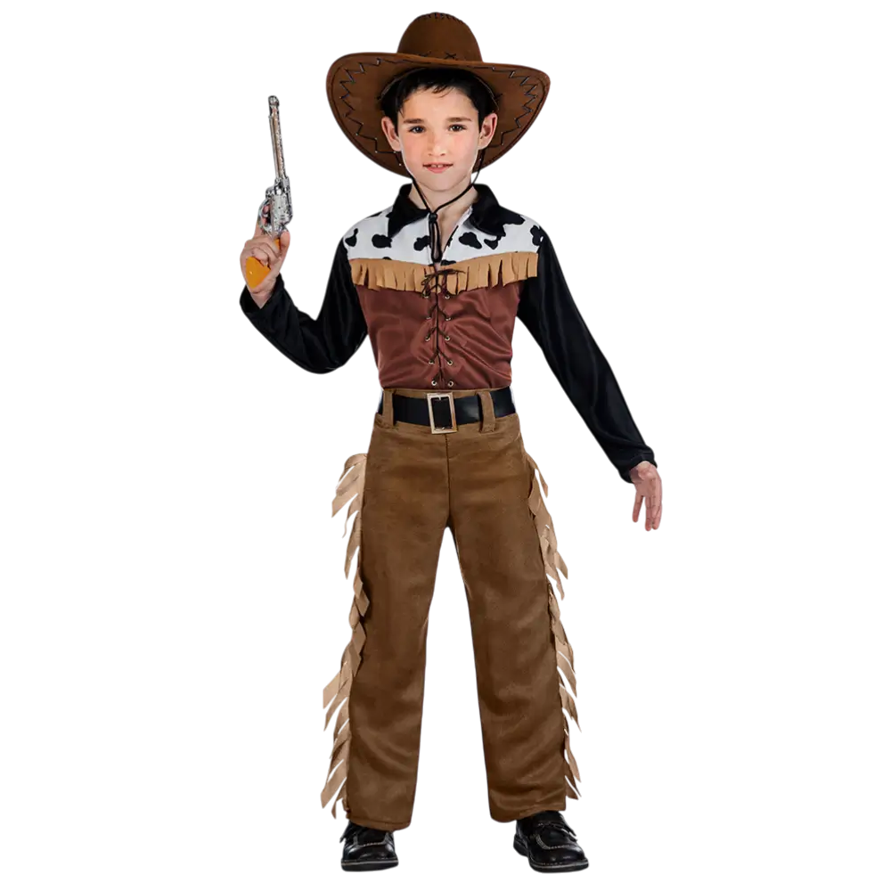 Cowboykostuum voor kinderen van 7-9 jaar - Westernkostuum Far West voor jongens