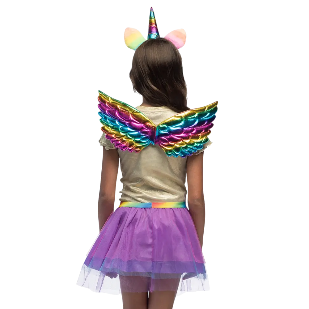 Kinder Regenboog Eenhoorn Set - Fee Fantasie Vermomming Accessoires