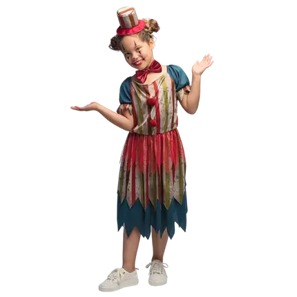 Boze clown meisjeskleding 4-6 jaar - Halloween griezelkostuum