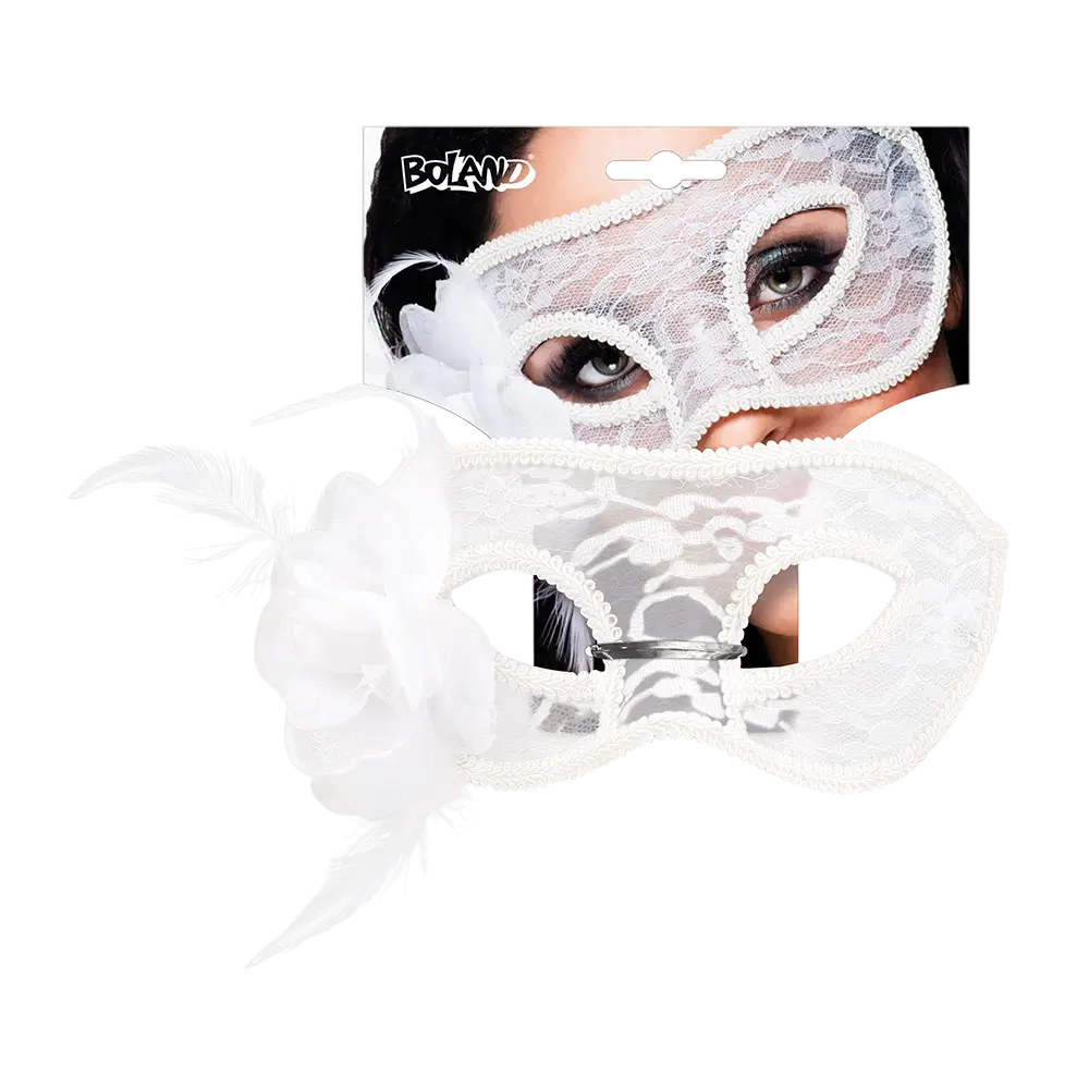 Wit kanten vrouwenmasker - Elegant Venetiaans avondmasker carnaval