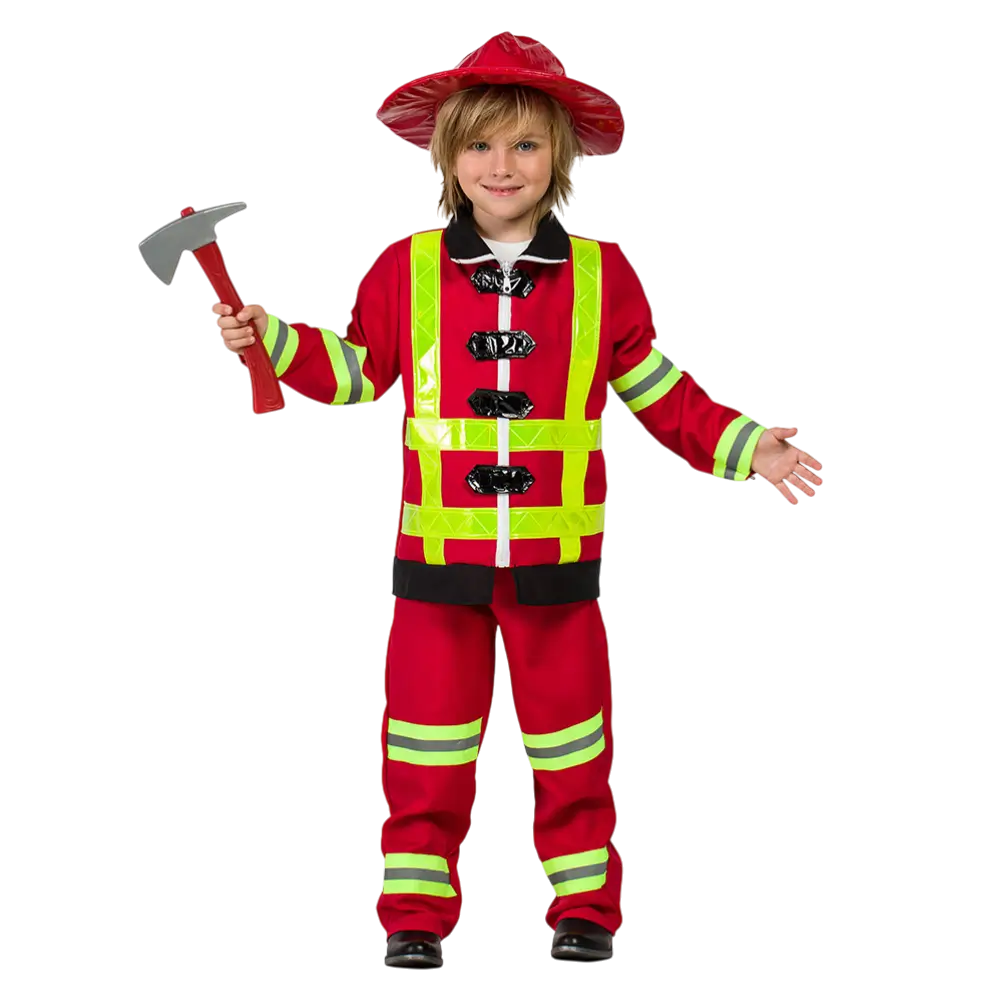 Kinder brandweerman vermomming 5-6 jaar - jongens carnaval nood kostuum