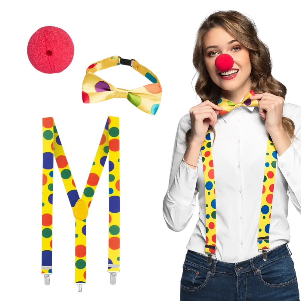 Complete clownsset voor kinderen - accessoires vermomming carnaval feest