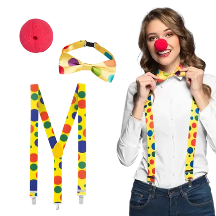 Complete clownsset voor kinderen - accessoires vermomming carnaval feest