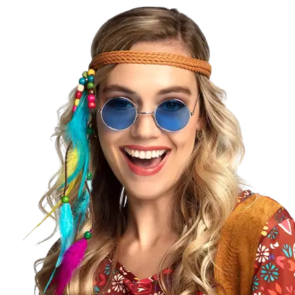 Hippie feestbril John blauw