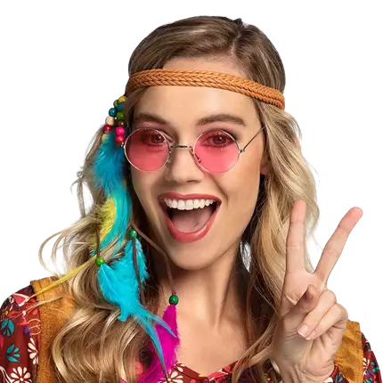 Hippie feestbril John roze
