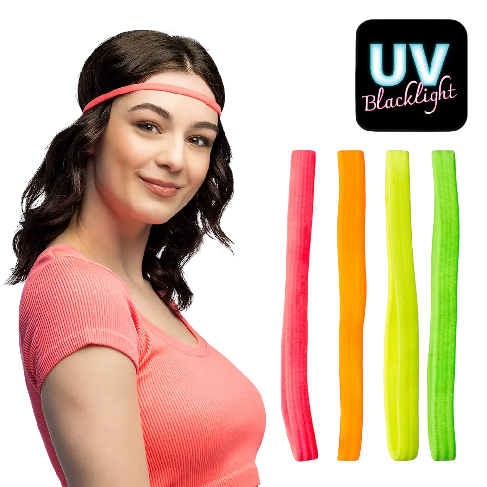 4 Neon elastische hoofdbanden