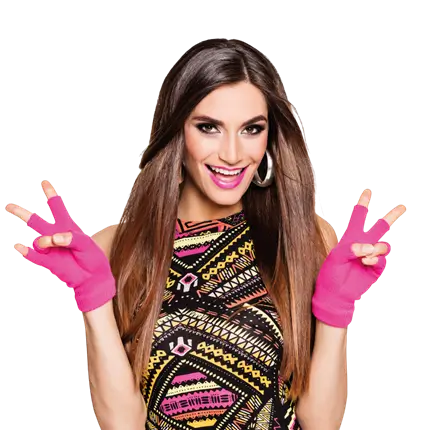 Fluorescerend roze wollen want