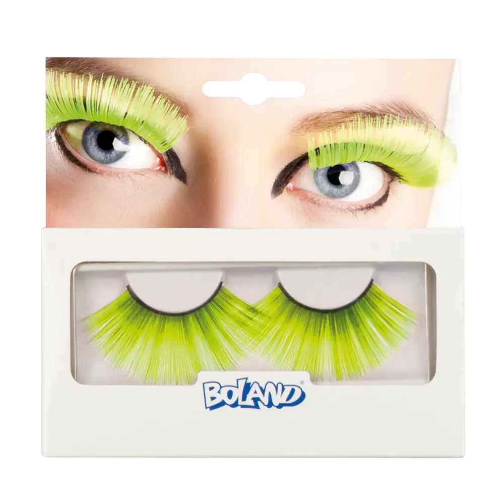 Gele fluorescerende valse wimpers