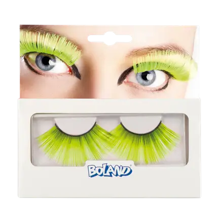 Gele fluorescerende valse wimpers