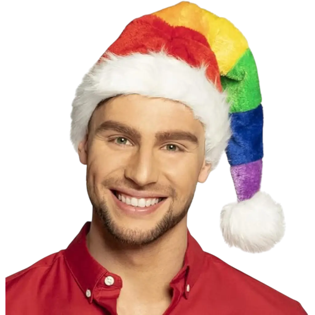 Regenboog kerstmuts