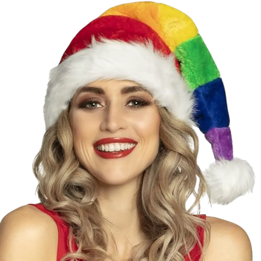 Regenboog kerstmuts