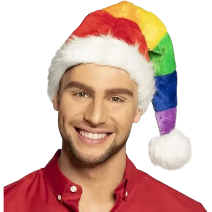 Regenboog kerstmuts