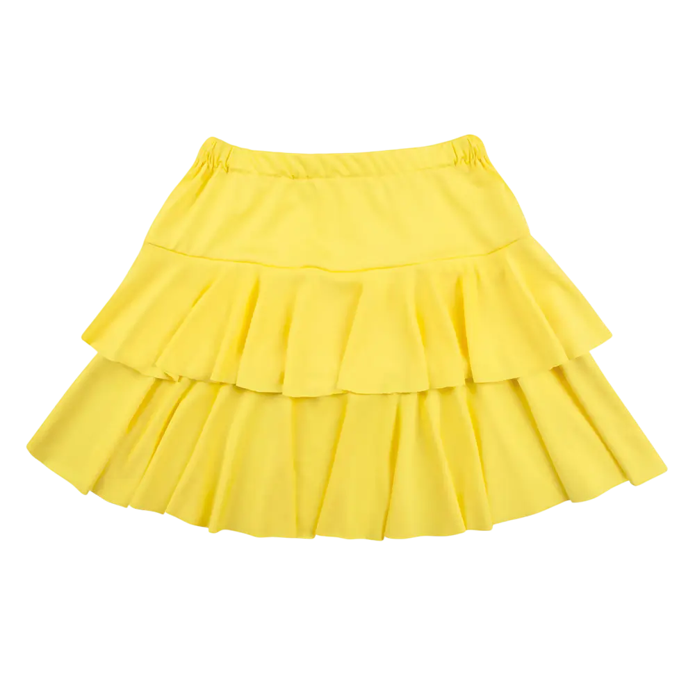 Fluorescerende gele minirok met ruches