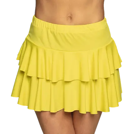 Fluorescerende gele minirok met ruches
