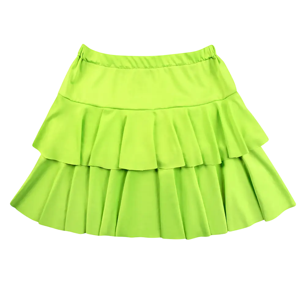 Fluorescerend groene minirok met ruches