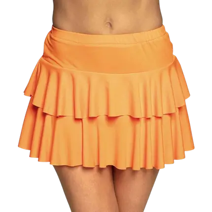 Fluorescerende oranje minirok met ruches