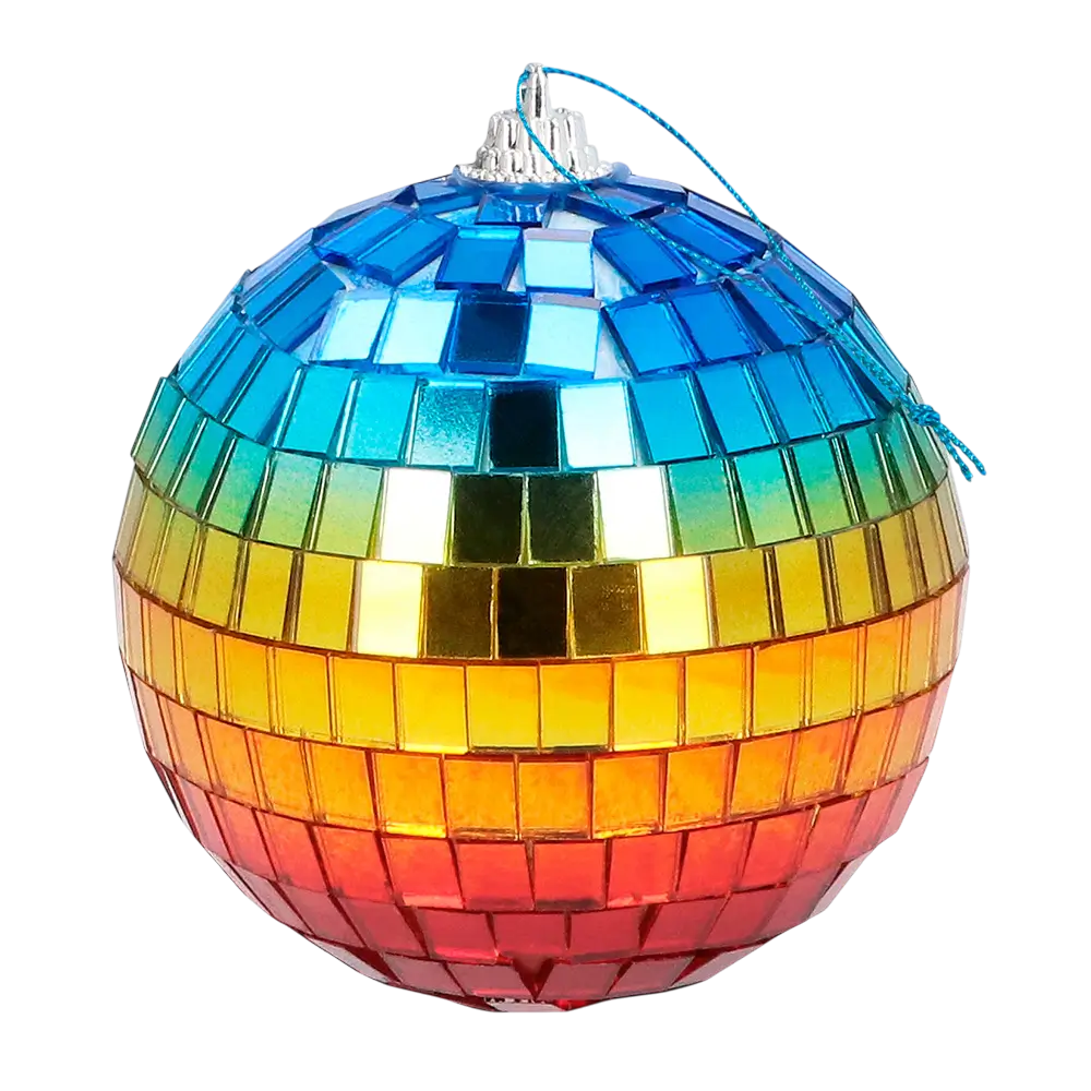 6 Regenboog discoballen 8 cm