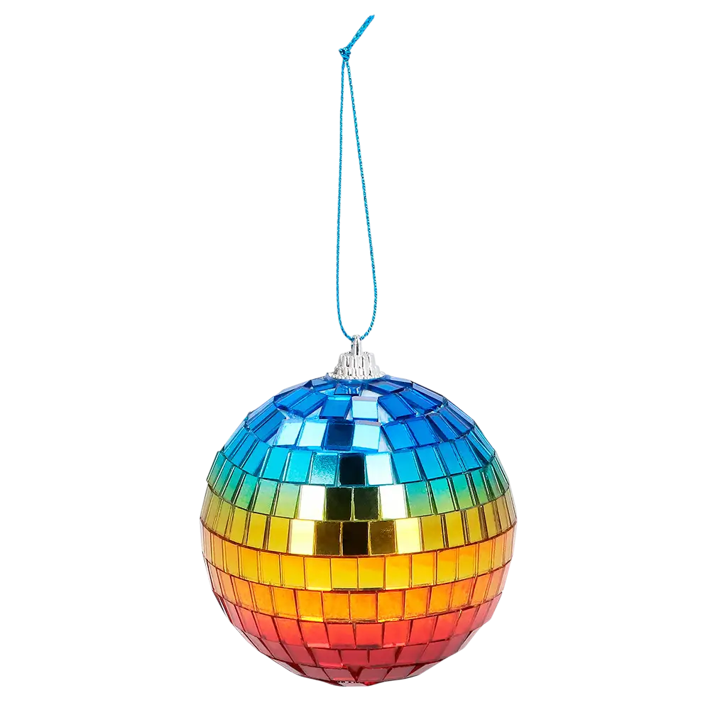 6 Regenboog discoballen 8 cm