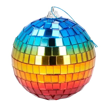 6 Regenboog discoballen 8 cm