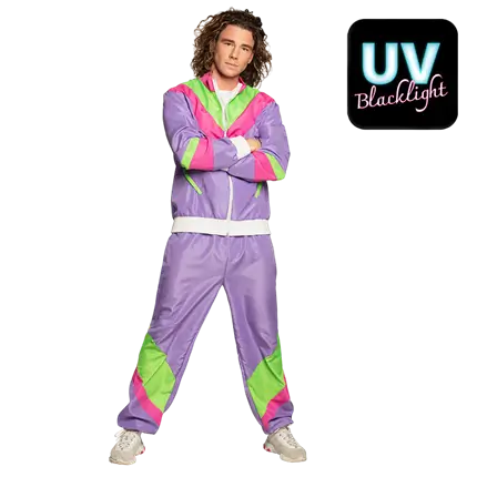 Herenoutfit retro neon paars - L