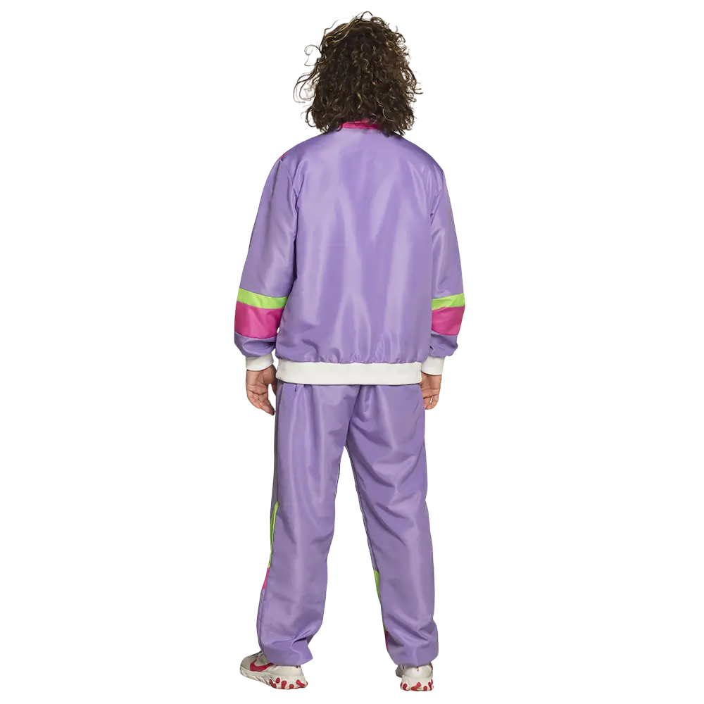 Herenoutfit retro neon paars trainingspak - XL