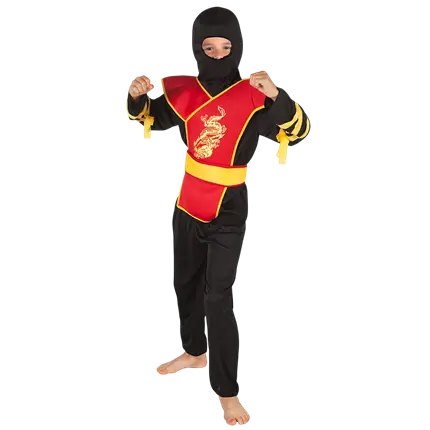 Rode draak ninja vermomming - 7-9 jaar