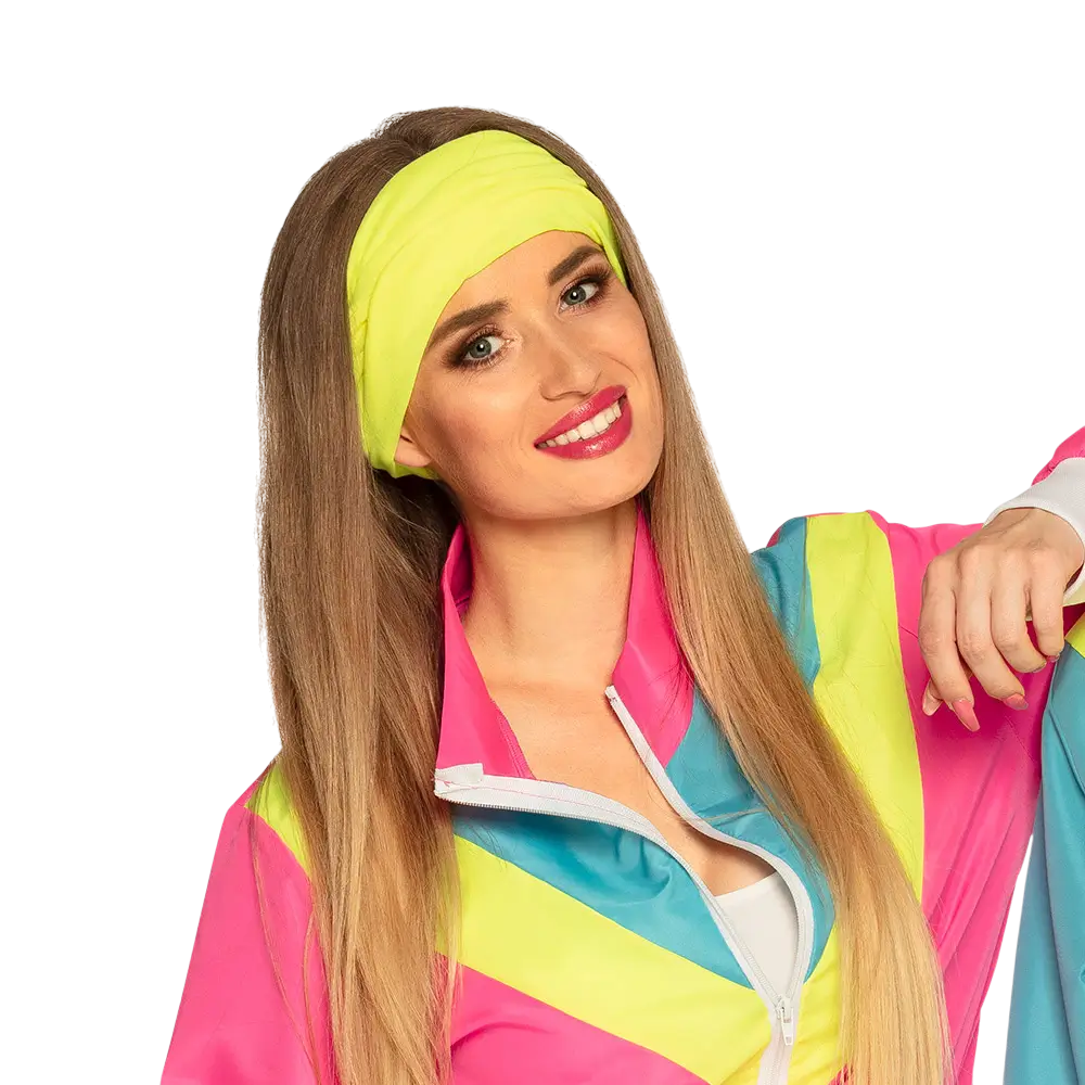Damesoutfit in retro neonroze - M