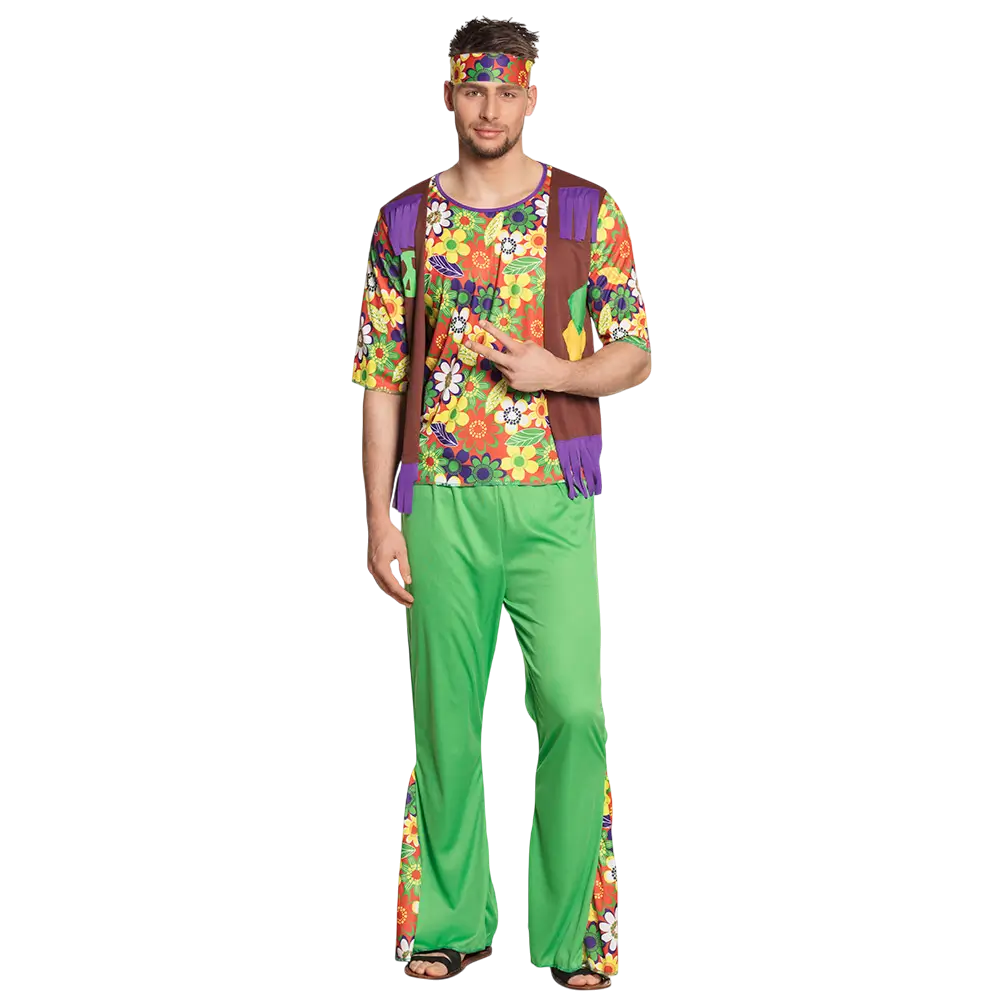 Hippie vermomming bloemen man