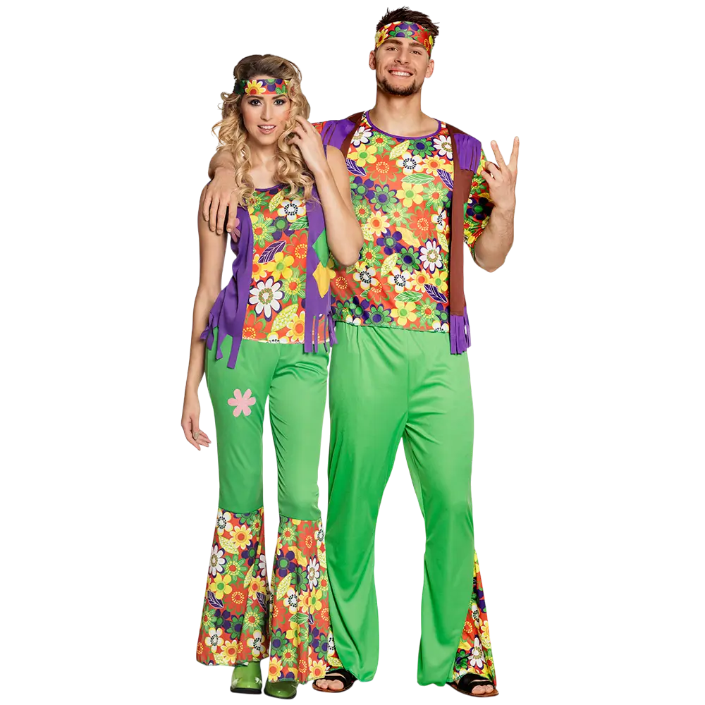 Hippie vermomming bloemen man