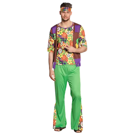 Hippie vermomming bloemen man
