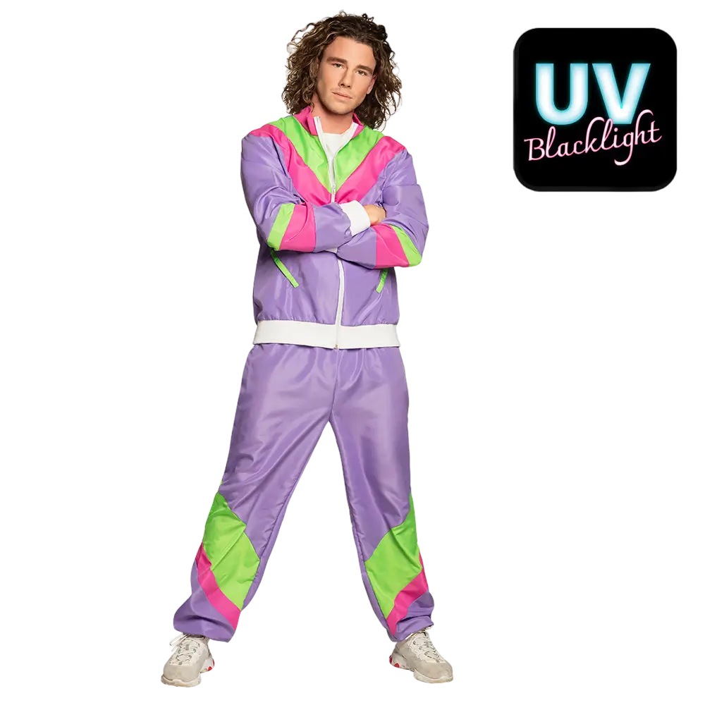 Herenoutfit retro neon paars - S