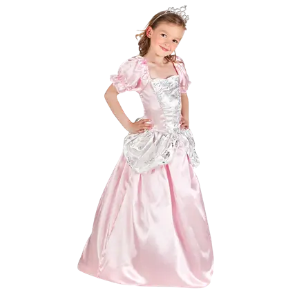 Verkleedjurk in lichtroze prinsessenjurk - 7-9 jaar