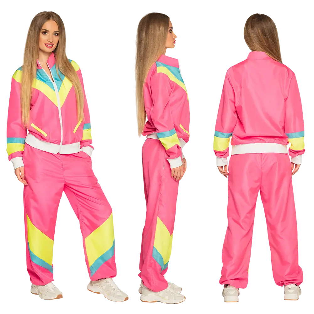 Damesoutfit in retro neonroze - S
