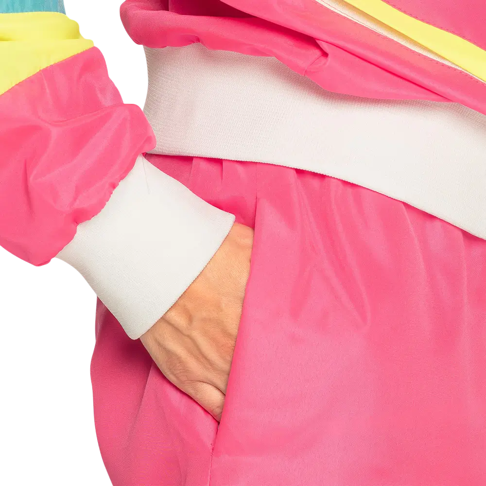 Damesoutfit in retro neonroze - XL