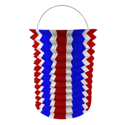 12 Blauw wit rode papieren driekleur lantaarns - 16 cm
