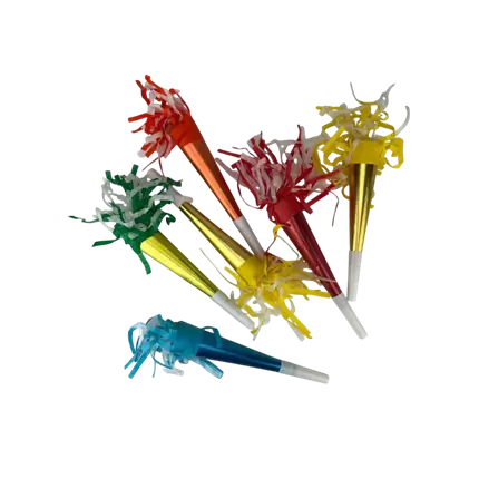 Metalen feesttrompet (x6)