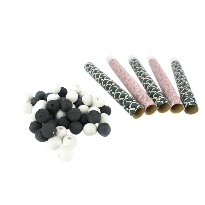 ART DECO ZWARTE doos met 5 blaaspijpen + 50 ballen