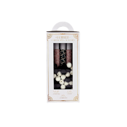 ART DECO ZWARTE doos met 5 blaaspijpen + 50 ballen