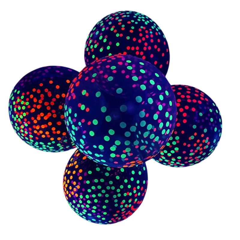 10 Latex ballonnen 30 cm Fluo neon UV Neon kleuren reactief zwart licht