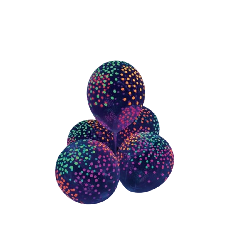 10 Latex ballonnen 30 cm Fluo neon UV Neon kleuren reactief zwart licht