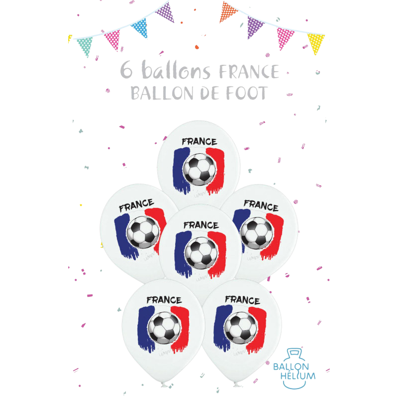 6 Voetballen bedrukt Frankrijk vlag 30 cm