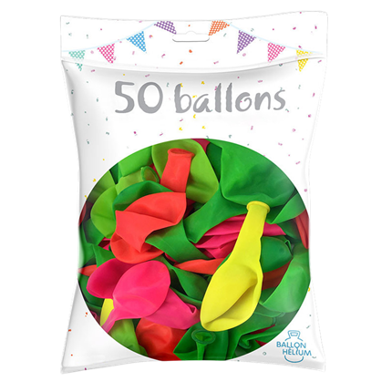 50 neon latex ballonnen in verschillende fluorescerende kleuren