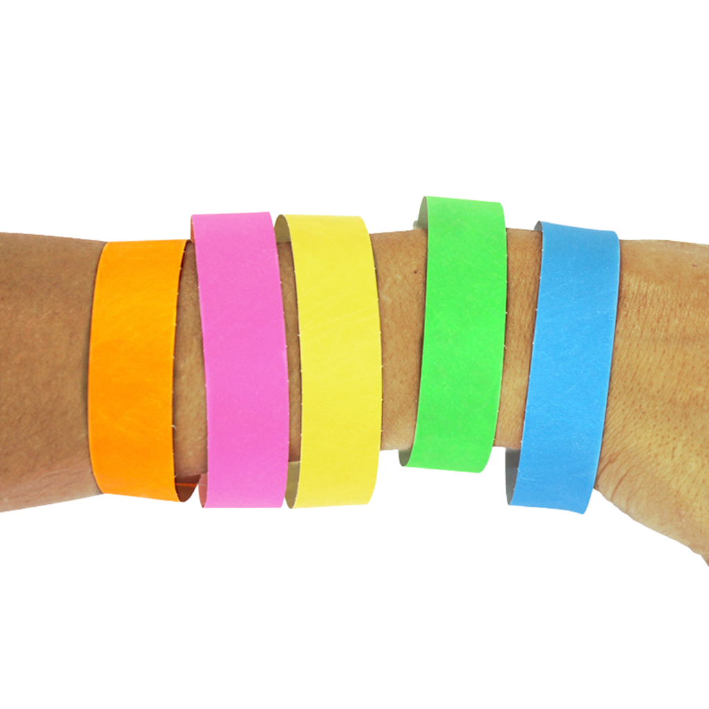 50 Identificatie polsbandjes van papier in verschillende kleuren - scheurvast