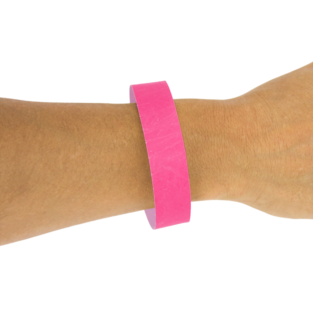 50 roze papieren identificatie polsbandjes - scheurvast