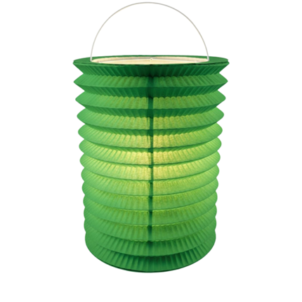 12 Groene papieren lampions - 16 cm