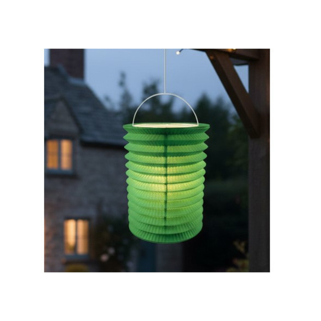 12 Groene papieren lampions - 16 cm