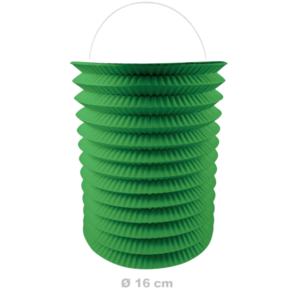 12 Groene papieren lampions - 16 cm